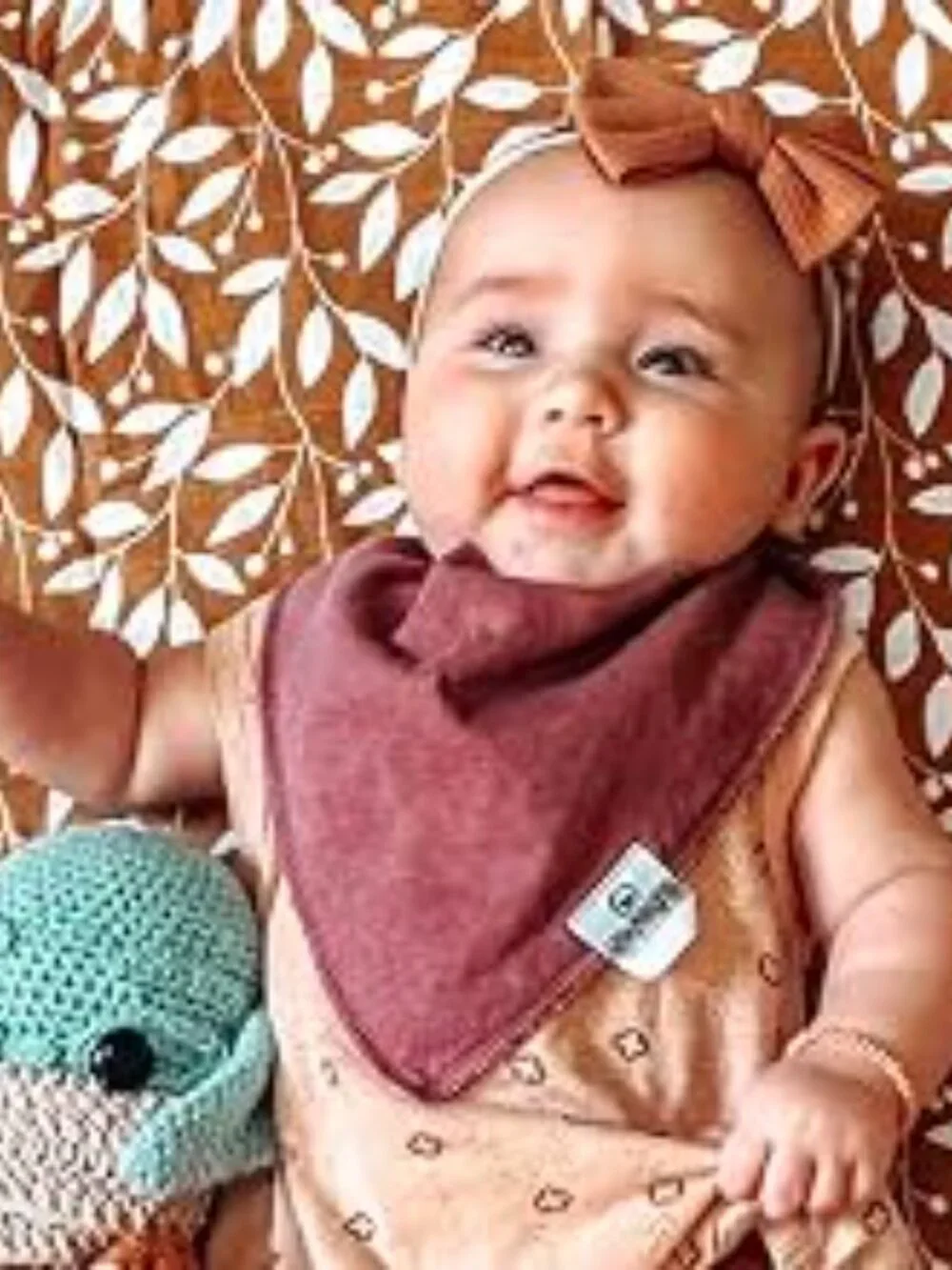 Diaper Squad 10 pack Earthy Organic Cotton & Fleece Baby Bandana Drool Bibs Set